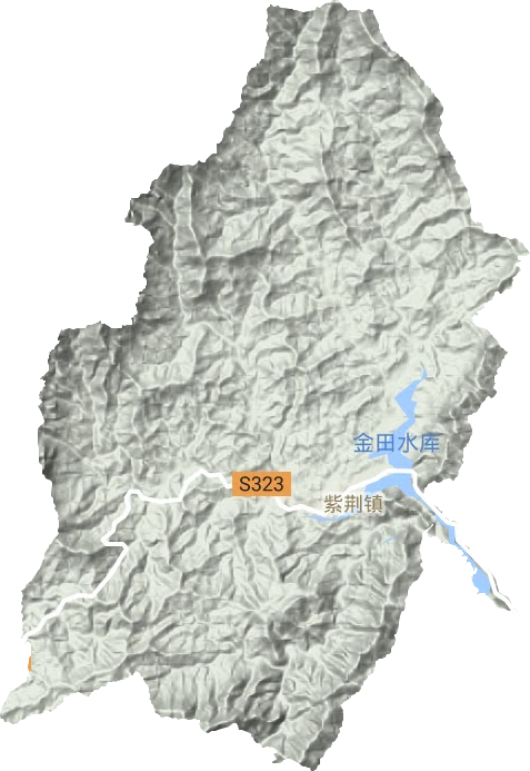 紫荆镇地形地图