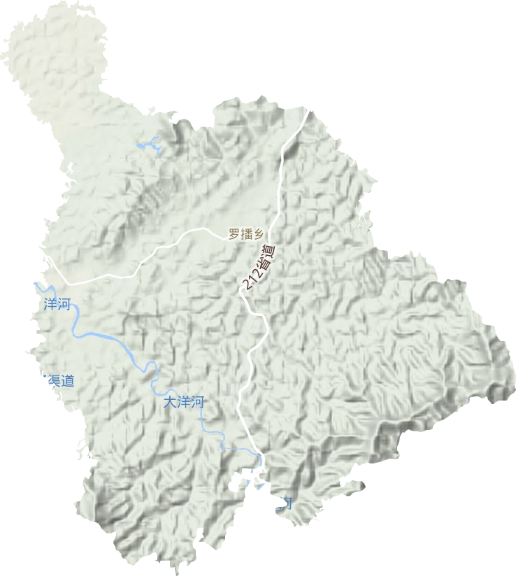 罗播乡地形地图