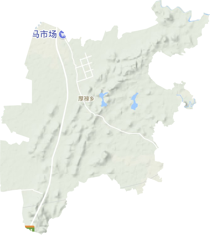厚禄乡地形地图