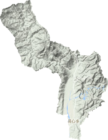 垌心乡地形地图