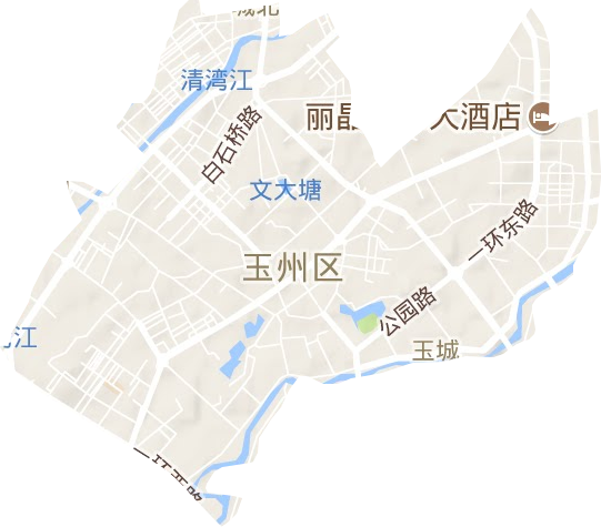 玉城街道地形地图