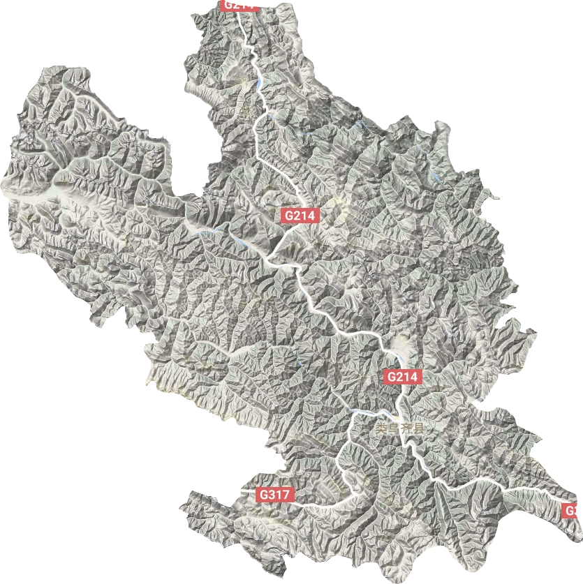 类乌齐县地形地图
