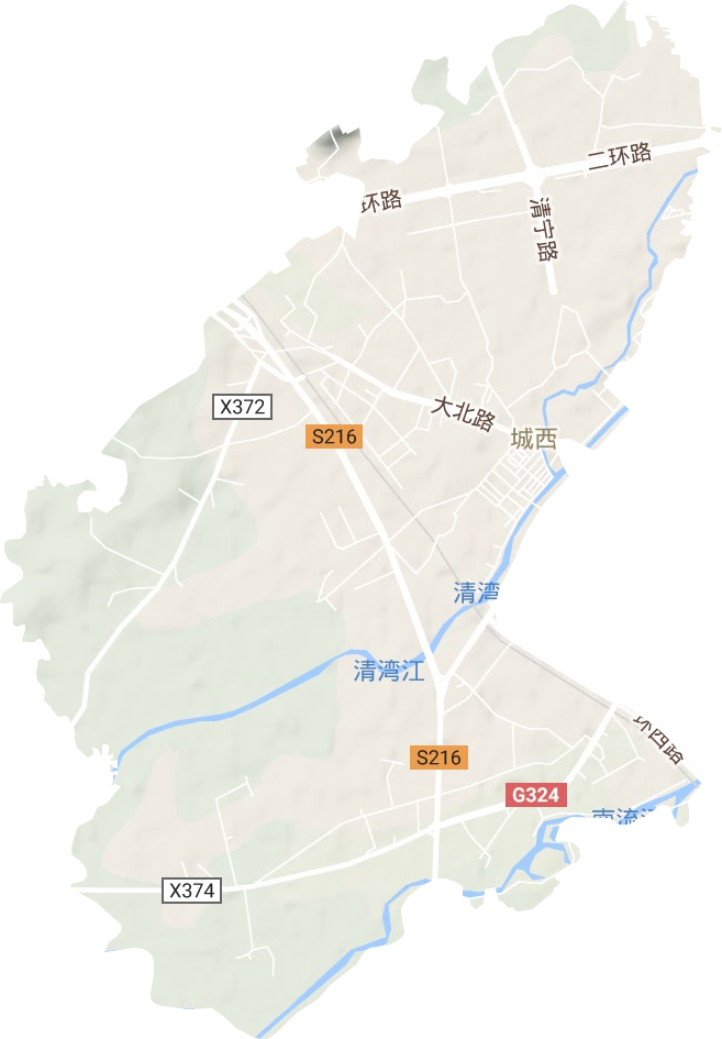 城西街道地形地图
