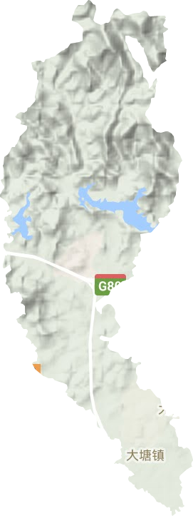 大塘镇地形地图