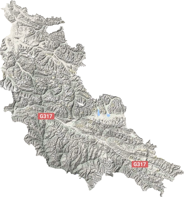 丁青县地形地图