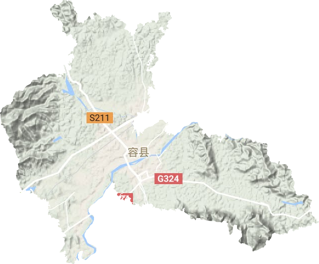 容州镇地形地图