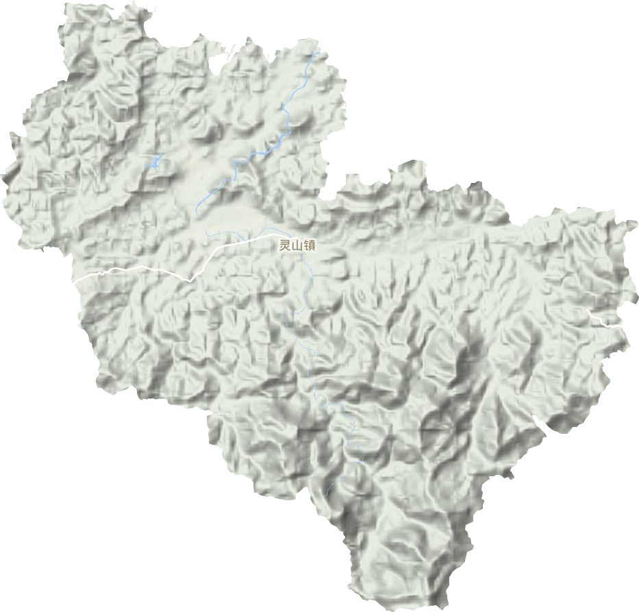 灵山镇地形地图