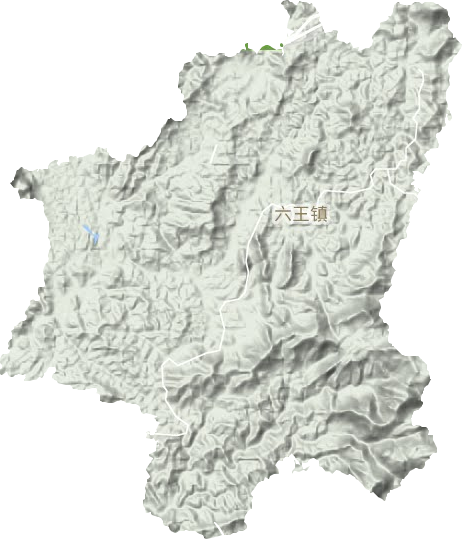 六王镇地形地图