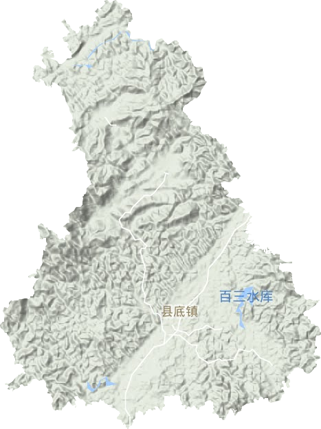 县底镇地形地图