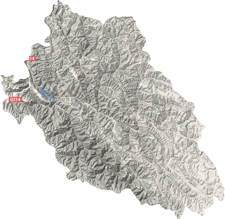察雅县地形地图