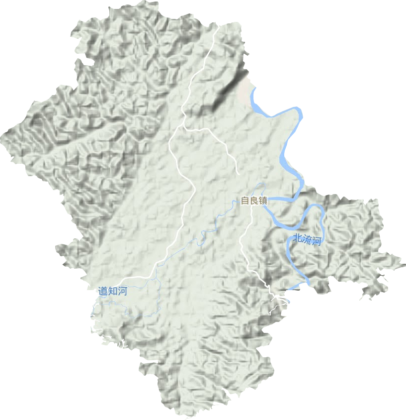 自良镇地形地图