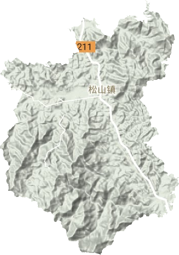 松山镇地形地图