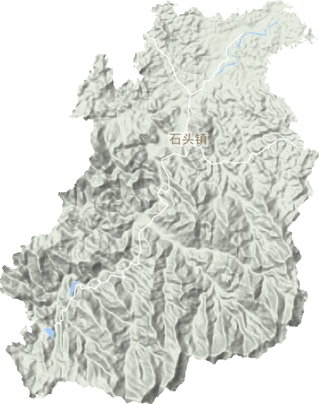 石头镇地形地图