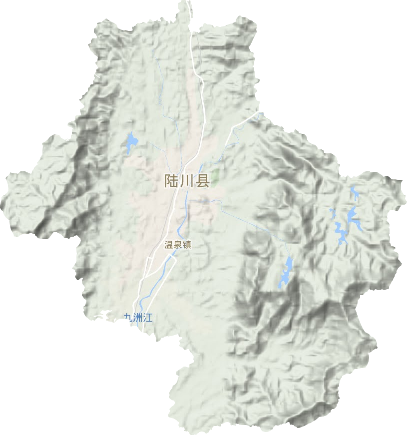 温泉镇地形地图