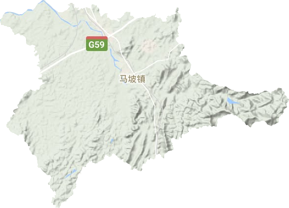 马坡镇地形地图