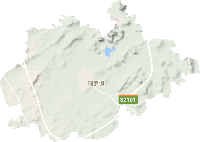 珊罗镇地形地图