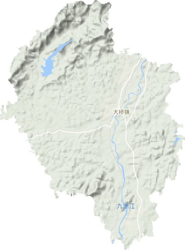 大桥镇地形地图