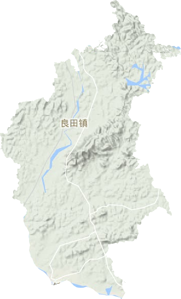 良田镇地形地图