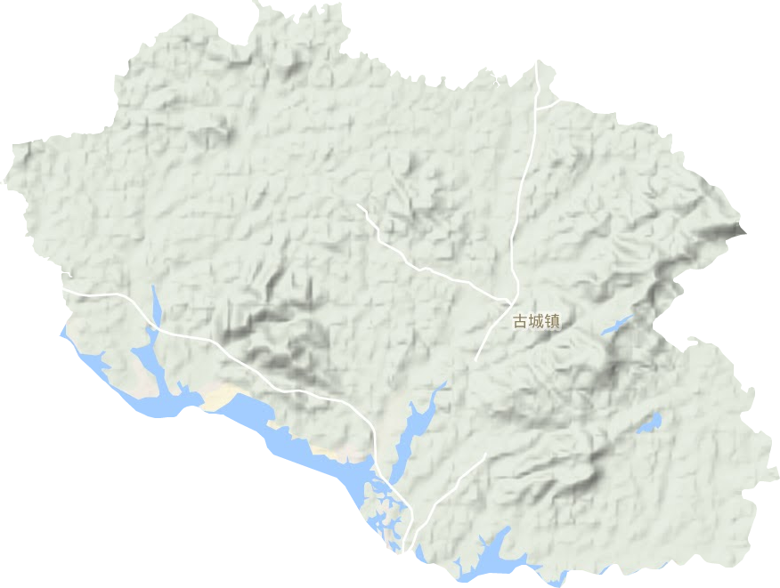 古城镇地形地图