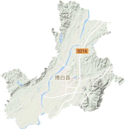 博白镇地形地图