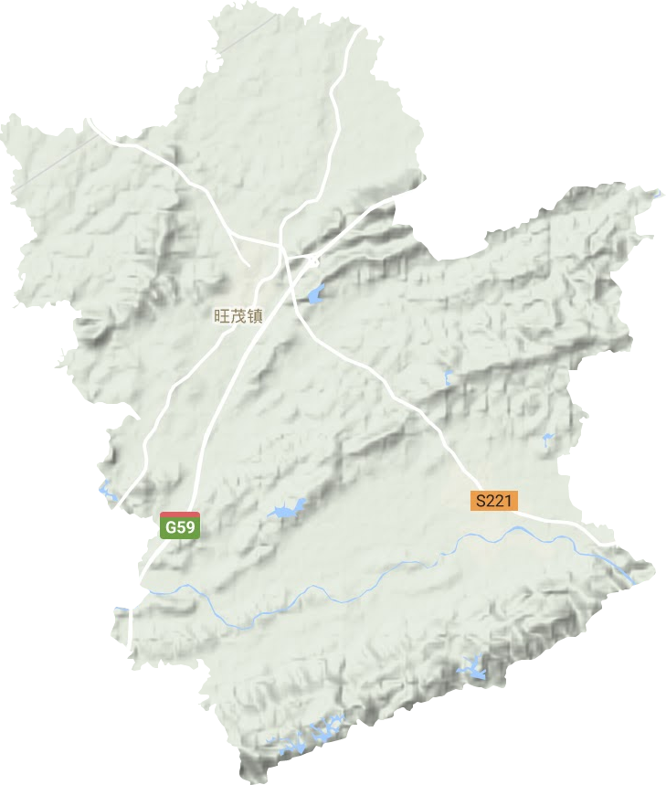 旺茂镇地形地图