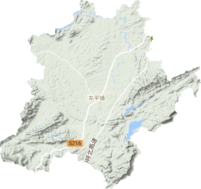 东平镇地形地图