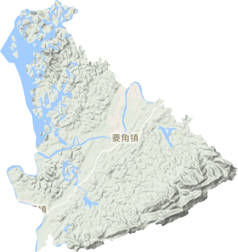 菱角镇地形地图