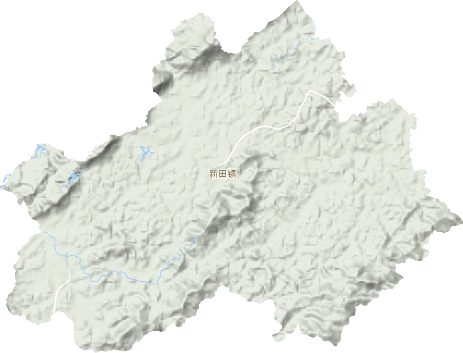 新田镇地形地图