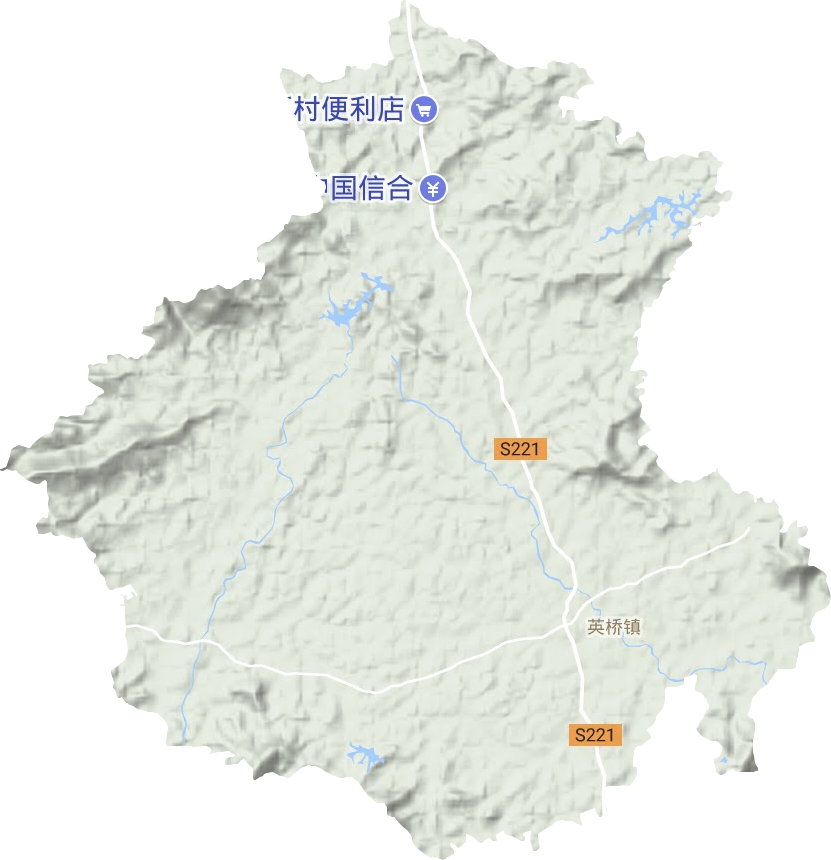 英桥镇地形地图