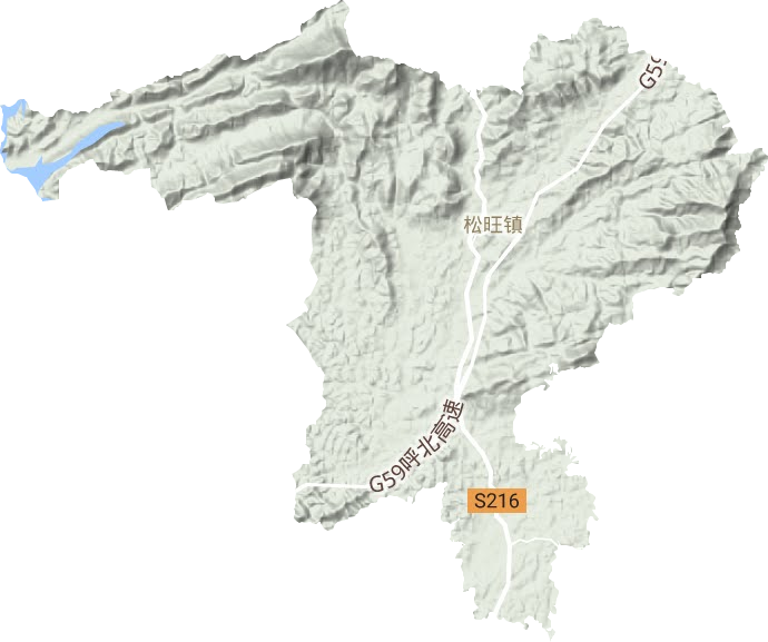 松旺镇地形地图
