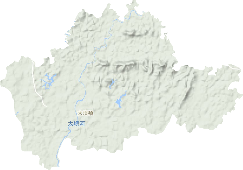 大坝镇地形地图