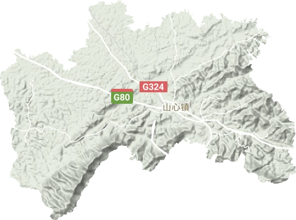 山心镇地形地图