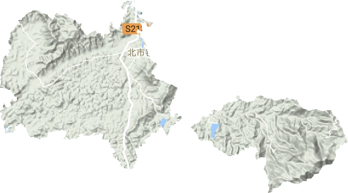 北市镇地形地图