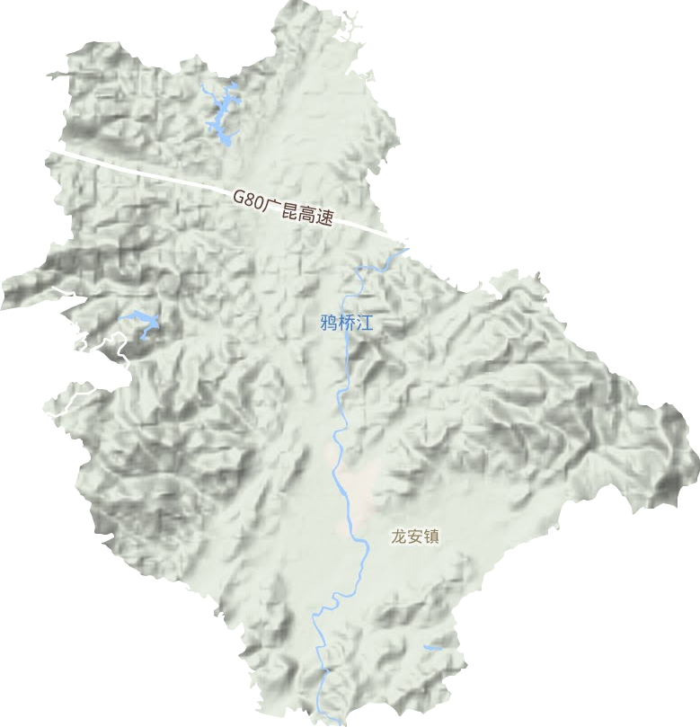 龙安镇地形地图