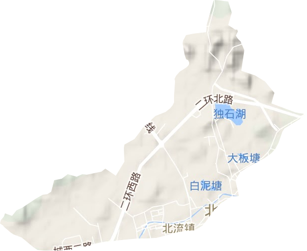 城北街道地形地图