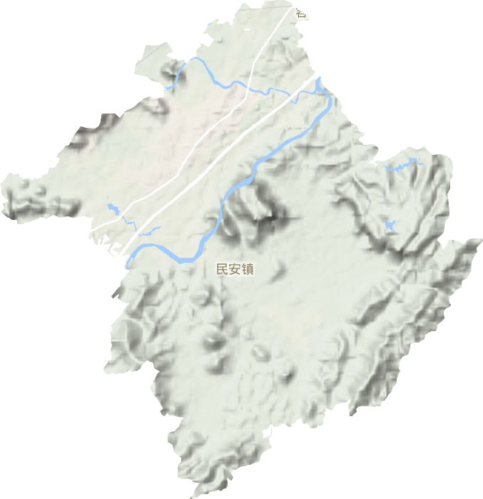 民安镇地形地图