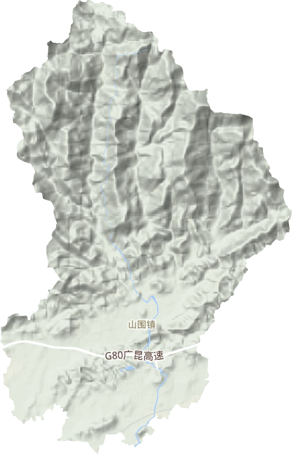 山围镇地形地图