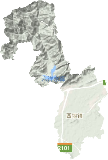 西垠镇地形地图