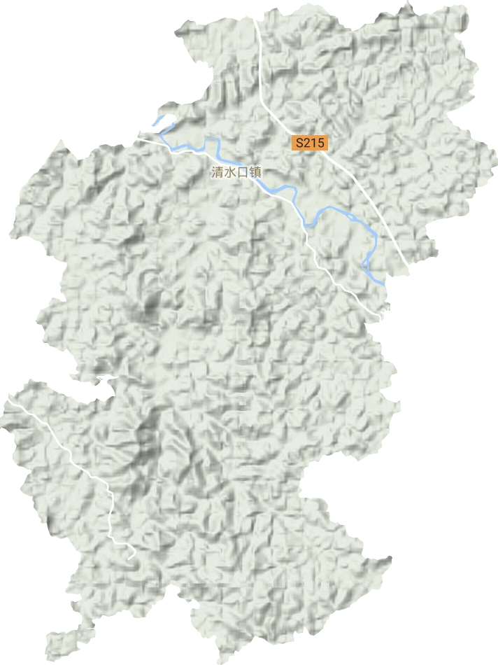 清水口镇地形地图