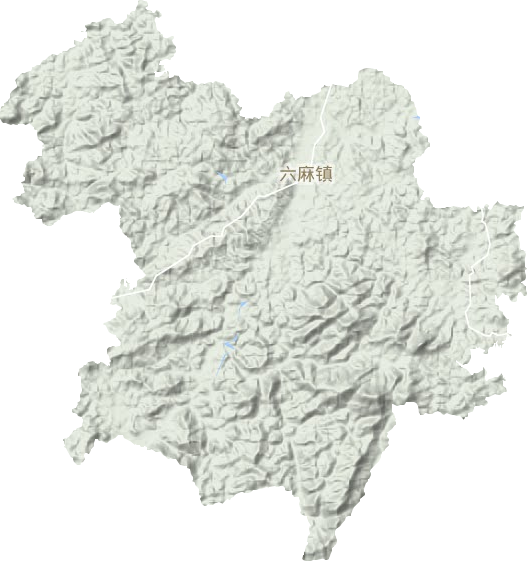六麻镇地形地图