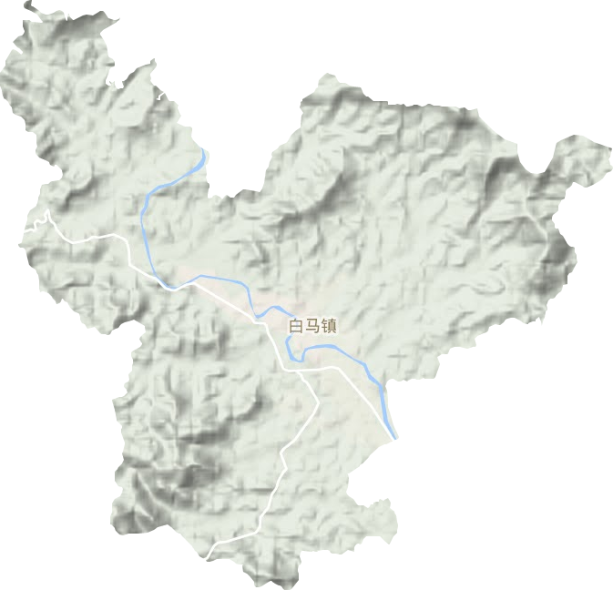 白马镇地形地图