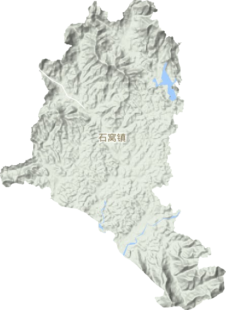 石窝镇地形地图