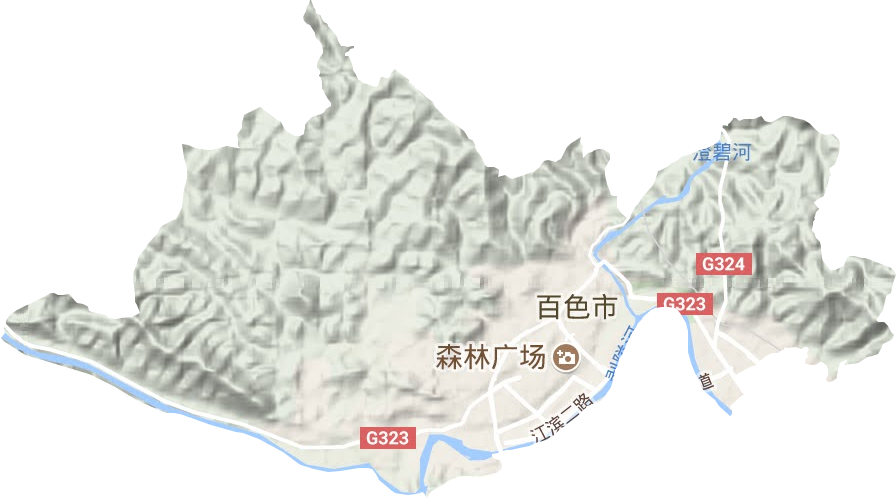 百城街道地形地图