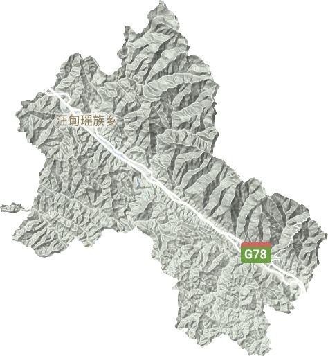 汪甸瑶族乡地形地图