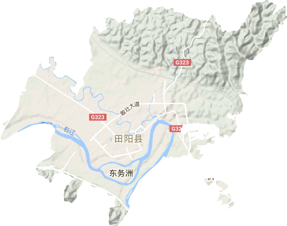 田州镇地形地图