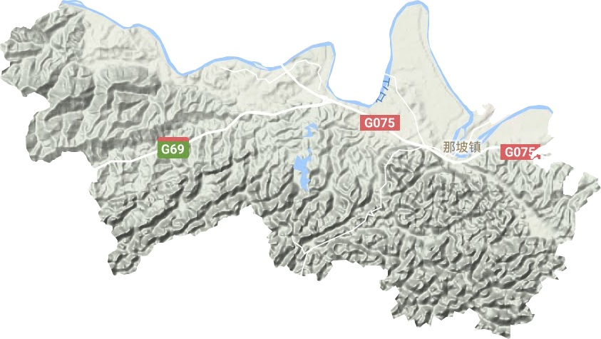 那坡镇地形地图