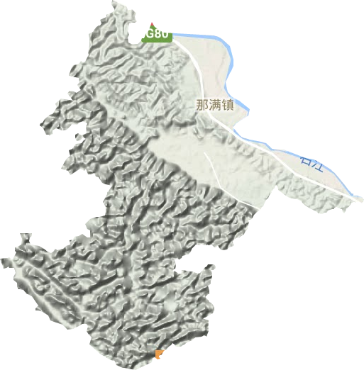 那满镇地形地图