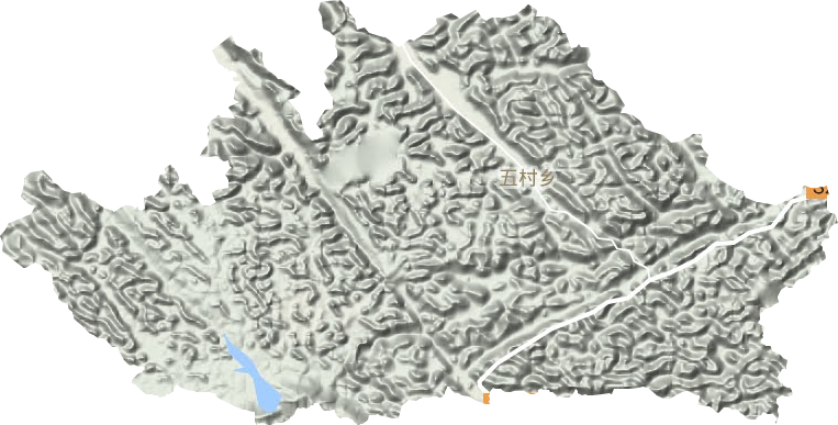 五村镇地形地图