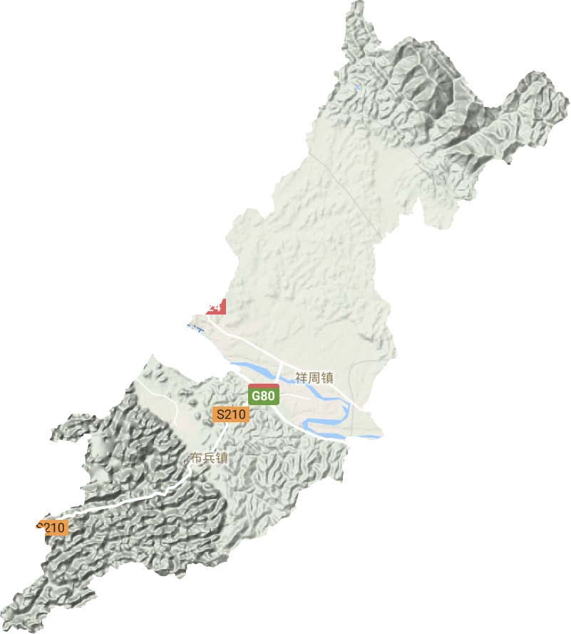 祥周镇地形地图