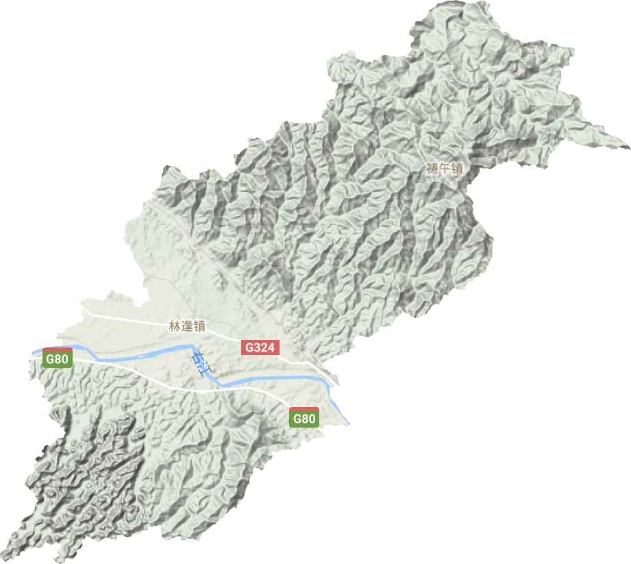 林逢镇地形地图